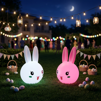 Décoration lumineuse LED en forme de lapin pour Halloween, Noël, Pâques, aménagement de pelouse, multicolore, télécommande