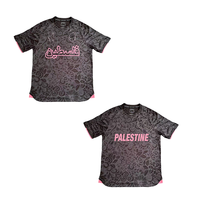 Maillot de football personnalisé en impression 3D rose Free Palestine été automne en denim à séchage rapide et respirant Palestine FC Algérie Maroc