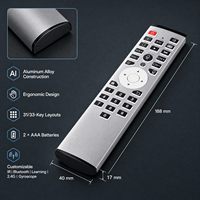 Télécommande universelle intelligente à 33 touches en alliage d'aluminium, code fixe, Google Voice/2.4G/BLE/IR 4 modes