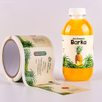 Étiquettes autocollantes personnalisées en vinyle BOPP imperméable pour l'impression d'emballages de bouteilles et de pots de boissons, jus et verres