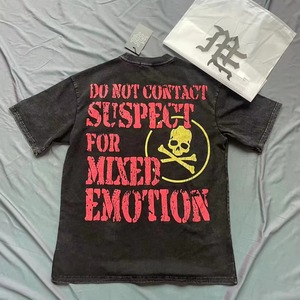 T-shirts surdimensionnés pour hommes de haute qualité 100% coton à manches courtes Streetwear Anti-UV graphique imprimé Design d'<span class=keywords><strong>émotio</strong></span>n mixte - Product Image 5