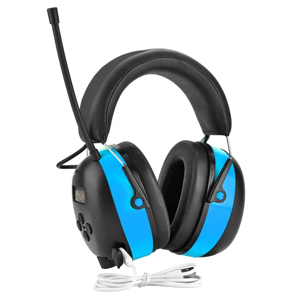 EM3004 Bluetooth hearing protector Noise reduction Headphone AM/FM Radio Electronic Safety Earmuffs with rechargeable battery