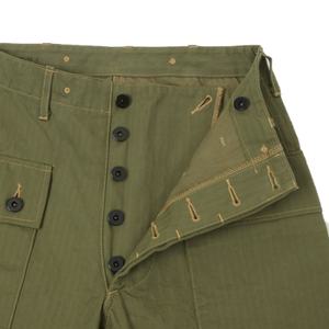Pantalon cargo taille haute à jambe large avec braguette boutonnée, 100% coton sergé, motif chevrons Marine Corps, vente en gros - Product Image 4
