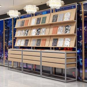 एल्यूमीनियम प्रोफ़ाइल डिचेबल पर्यावरण के अनुकूल आसान असेंबली डिस्प्ले रैक टाइल डीवीडी नमूना शेल्फ मध्य द्वीप मंजिल रैक - Product Image 5