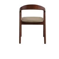 Chaise de salle à manger en bois massif, chaise en bois de frêne avec siège en tissu