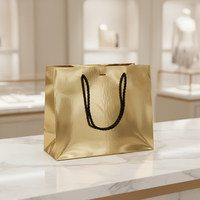 Sac en papier kraft personnalisé de qualité alimentaire, recyclé, brun/noir, avec logo imprimé
