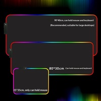 Tapis de souris de jeu RGB, grand format, coloré, lumineux, antidérapant, tapis de souris RGB épais, protection de bureau, e-sport, logo personnalisé