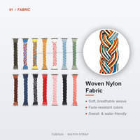 Bracelet en nylon tressé pour smartwatch, 14 couleurs, sangle réglable, remplacement personnalisable pour tous les modèles de la série