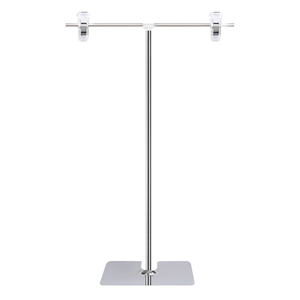 Desktop for Advertising Paper <b>Stand</b> T-shaped Extendable Stainless Steel Bracket for Displaying Newspapers and Posters - Product Image 1