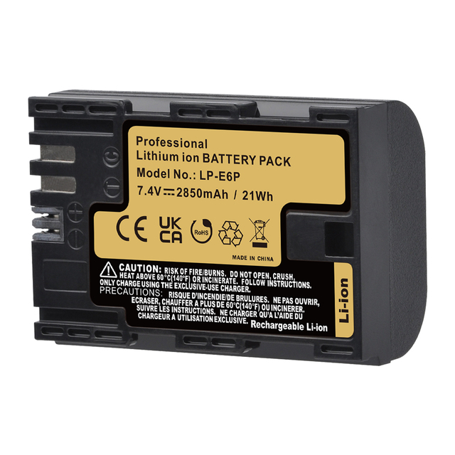 LP-E6P E6P 2850mAh Battery for Canon EOS R5 Mark II, R6 Mark II Camera