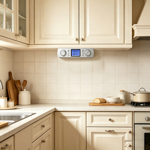 Enceintes stéréo sans fil pour armoire et <span class=keywords><strong>radio</strong></span> FM, avec minuterie d'alarme et écran LCD. <span class=keywords><strong>Radio</strong></span> de <span class=keywords><strong>cuisine</strong></span>. Rendez votre <span class=keywords><strong>cuisine</strong></span> plus élégante. - Product Image 5