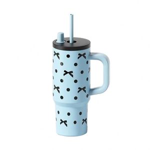 Gobelet de voyage isotherme en acier inoxydable 720 ml (24 oz) avec poignée, couvercle, paille et base antidérapante – Chaud ou froid - Product Image 2