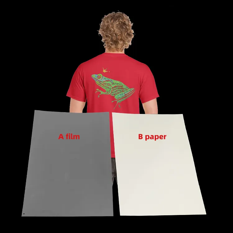 Custom easy to use eco-friendly material a b dark laser no cut self weeding heat transfer paper for Oki Printers