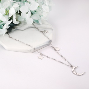 Collar con Colgante de Estrella y Luna de Acero Inoxidable, Joyería Personalizada para Regalo de Aniversario - Product Image 3