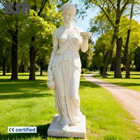 Statue en marbre sculptée à la main Sculpture en pierre naturelle Statue grecque Hebe grandeur nature Statue en marbre grec taille personnalisée pour la décoration