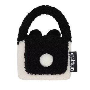 Bolso de Hombro de Felpa Sherpa con Diseño de Oso Adorable para Mujer, Bolso de Mano Casual Diario con Cremallera y Diseño de Dibujos Animados Sencillo y Moderno para Chicas - Product Image 1