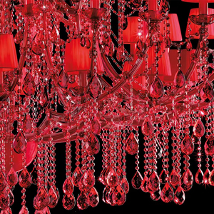 Lustre AB de luxe en verre et cristal LED, grande taille, hauteur réglable, design Maria <span class=keywords><strong>Teresa</strong></span> rouge, pour villa scandinave moderne - Product Image 2