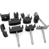 Pièces de convoyeur à double pince latérale en acier inoxydable, support de tuyau à double pince pour convoyeur, pince de rail de guidage double rond