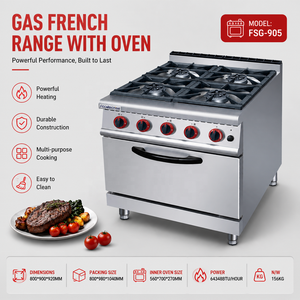 Commercial Kitchen 4 burner Freestanding Gas <strong>Stove</strong> with Oven, Industrial lpg burner Cooker Gas <strong>Stove</strong> - Product Image 3