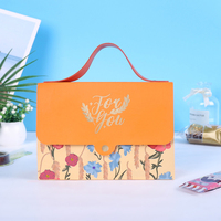 Boîte cadeau de vacances pour enfants avec poignée en cuir emballage bonbons Snacks chocolat fête d'anniversaire cadeau sacs en papier orange