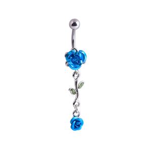 Anneau de <span class=keywords><strong>nombril</strong></span> en acier inoxydable avec fleur de rose pendante, bijoux de corps tendance, anneaux de <span class=keywords><strong>nombril</strong></span>, bijoux de <span class=keywords><strong>piercing</strong></span> de <span class=keywords><strong>nombril</strong></span> exquis - Product Image 3