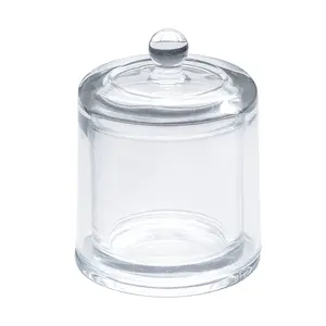 Bougie en verre aromathérapie couvercle cloche doré transparent verre cristal pot à bougie vide avec couvercle