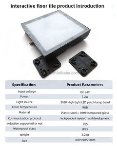 Jeu <span class=keywords><strong>laser</strong></span> 'Le sol est du lave' avec écran de jeu LED 30x30 cm, grille lumineuse interactive, jeux actifs et grille de danse LED au sol - Product Image 5