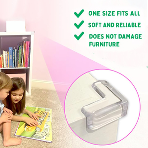 Protections d'<span class=keywords><strong>angle</strong></span> souples en PVC transparent adhésif en forme de L, écologiques et durables, pour la sécurité des bébés sur les tables et les meubles - Product Image 2