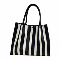 Sac en tricot multi-usages en polyester, sac fourre-tout en tricot avec bouton pression pour le shopping, la plage, le marché, les voyages, les sorties quotidiennes, sac à main décontracté