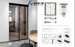 <span class=keywords><strong>Porta</strong></span> <span class=keywords><strong>Scorrevole</strong></span> Doppia in Lega di Alluminio con Isolamento Termico e Acustico, Vetro Basso Emissivo, Stile Americano, per Interni, Giardini, Supermercati e Uso Esterno - Product Image 6