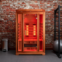 Sauna infrarouge lointain moderne électrique pour 2-3 personnes en bois de pruche du Canada - vapeur sèche, luminothérapie rouge, sauna intérieur