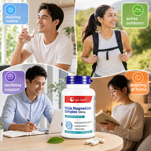 Complément alimentaire Vitamin Shecome Triple Magnesium Complex, fabricant, soutien des os et des muscles, 150 capsules de complexe triple de magnésium - Product Image 2