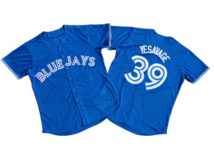 Maglia da baseball personalizzata dei Blue Jays del Canada |   Maglia Unisex Stampata in 3D con Ricamo e Logo Nome Numero - Product Image 5