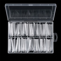 140 pièces/boîte – Nouveaux moules à ongles papillon français en acrylique pour extension rapide, sans papier, en gel cristal, pour extension d'ongles en gel