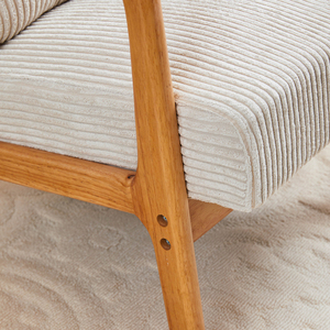 Sillón de Estilo Moderno de Mediados de Siglo, Sillón Tapizado para Lectura, Estructura de Madera Maciza, Sillón para Sala de Estar con Almohada - Product Image 6