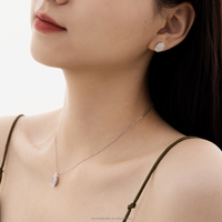 Collier Pendentif Personnalisé en Argent S925 avec Zircon Cubique 5A, Sertissage Pavé Ovale, Chaîne Câble 45cm, Plaqué Rhodium