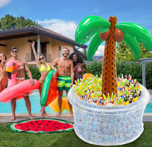 Gran oferta, soportes inflables para bebidas de PVC y enfriador de hielo de palmera, Buffet de fiesta de verano de gran capacidad para eventos al aire libre - Product Image 3