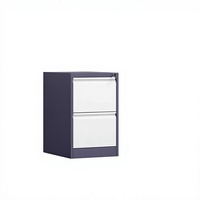 Armoire de classement verticale mobile en métal KD, 2 tiroirs verrouillables avec rail coulissant à billes pour l'école et le bureau à domicile