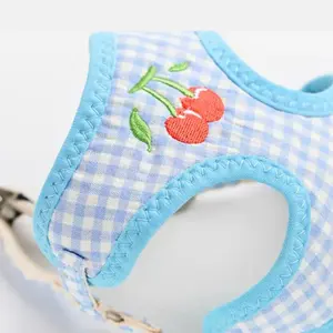 <span class=keywords><strong>Harnais</strong></span> et laisse <span class=keywords><strong>pour</strong></span> chien en maille respirante réglable en polyester avec sangle de poitrine en tissu brodé <span class=keywords><strong>pour</strong></span> petits chiens - Product Image 5