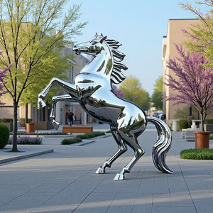 <span class=keywords><strong>Escultura</strong></span> Moderna <span class=keywords><strong>de</strong></span> <span class=keywords><strong>Pegaso</strong></span> en Acero Inoxidable Grabado, Decoración <span class=keywords><strong>de</strong></span> Paisaje Animal Grande con Espejo para Exteriores - Product Image 4