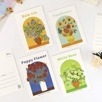 Carte postale artistique créative en papier de soie, avec procédé concave, pour messages écrits à la main, petite, claire, nouvelle couleur, valeur, cadeau, bénédiction, festival chinois