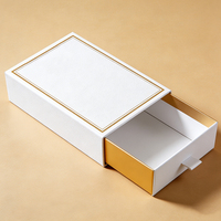 Boîte à tiroir coulissante en papier rigide écologique, emballage haut de gamme pour cadeaux, sous-vêtements pour femmes, chaussettes, boîte de rangement, logo personnalisé