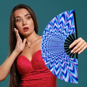 Éventail pliant coloré psychédélique à effet spirale Clack Fan pour festivals, clubs, soirées, danse et décoration - Product Image 4