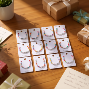 Set di 12 Braccialetti con Lettere Colorate e Perline, 'I Love Mama Dad Abuela', Gioielli in Acciaio Inossidabile Fatti a Mano - Product Image 3