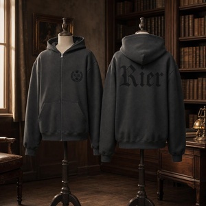 Sudadera con capucha gótica Dark Academia con cremallera, estampado Old English para adolescentes, forro polar grueso, cremallera metálica, abrigo estilo streetwear - Product Image 6