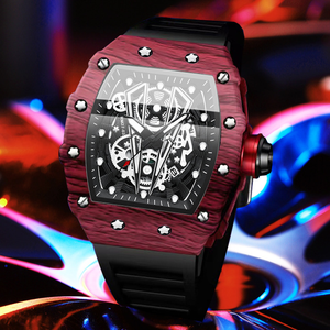 Orologio da uomo Binbond 8577 B8577 alla moda con quadrante tonneau, cinturino in silicone, movimento al quarzo, impermeabile, luminoso, con datario e luce notturna. - Product Image 2
