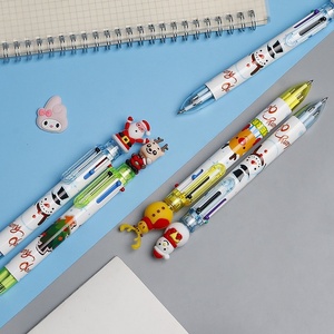 Stylo bille créatif 6 couleurs de Noël, en plastique, à pression, pour étudiants, journal des enfants, événement, cadeau de vacances, marque FR - Product Image 3