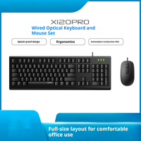 Ensemble clavier et souris filaires Rapoo X120 X120PRO, 104 touches, taille standard, 1000 DPI, USB, Plug and Play, pour ordinateur de bureau, ordinateur portable