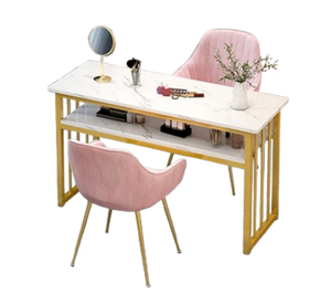 Mesa de Manicura Portátil de Mármol de Lujo Moderno, Juego de Mesa Multifuncional Disponible para Salones de Uñas y Peluquería - Product Image 1