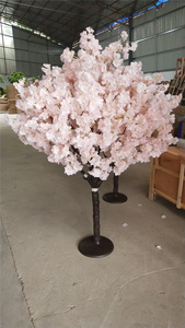 Yumai — arbre de fleurs de cerisier sakura rose, branches d'intérieur, flamme artificielle, couleur pêche - Product Image 2